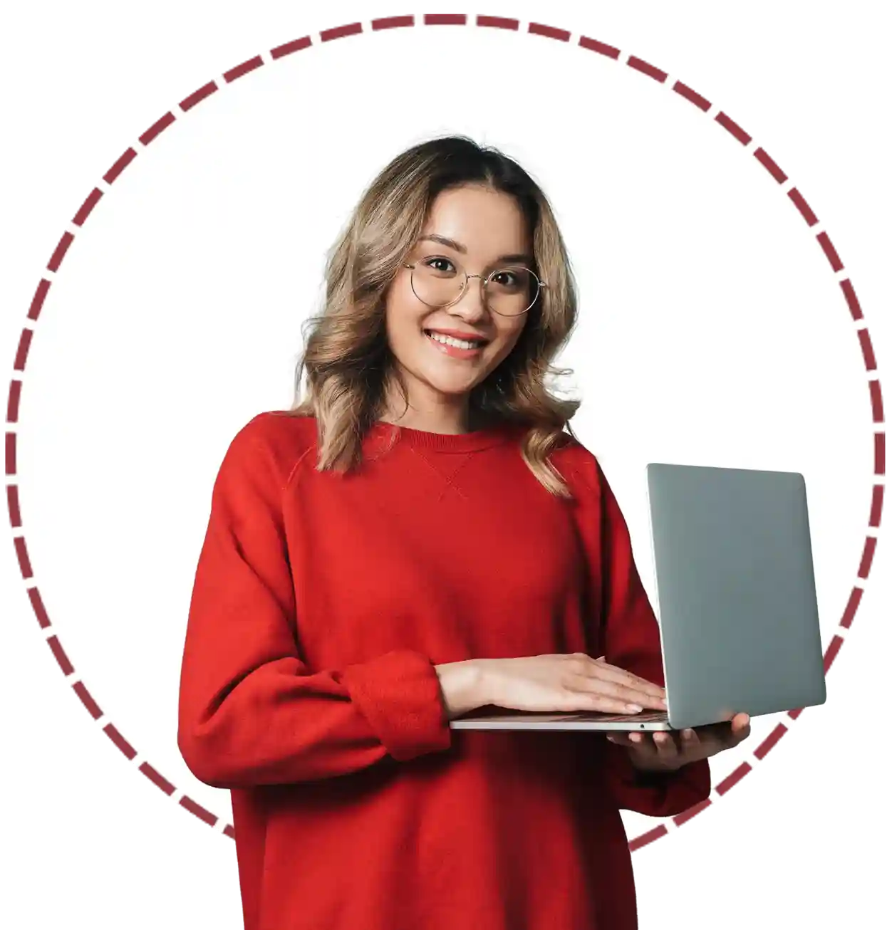 woman with laptop-mobile